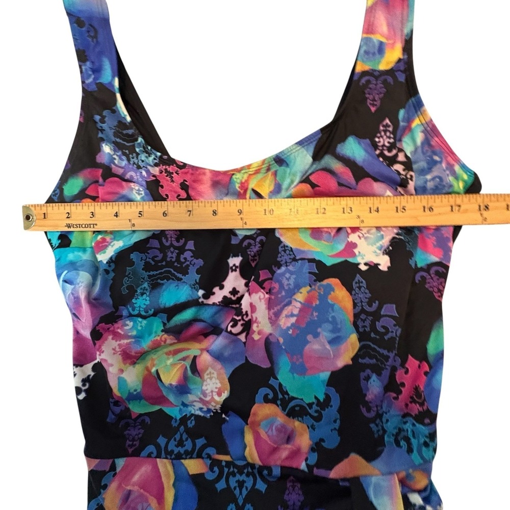 Great Lengths Swimsuit One Piece Womens Size 16 Multicolor Floral Padded Cup - Picture 5 of 8